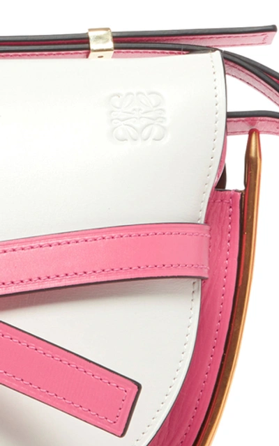 Shop Loewe Gate Small Two-tone Leather Bag In Pink