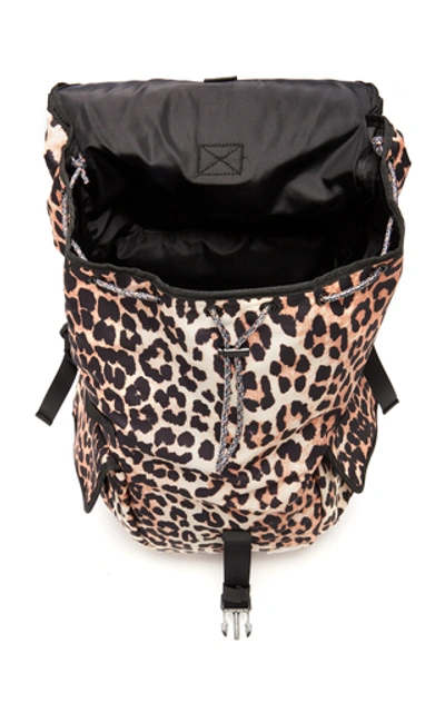Shop Ganni Leopard-print Shell Backpack In Animal