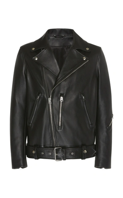 Shop Acne Studios Nate Leather Jacket In Black