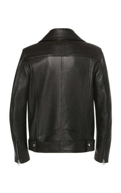 Shop Acne Studios Nate Leather Jacket In Black