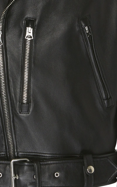 Shop Acne Studios Nate Leather Jacket In Black