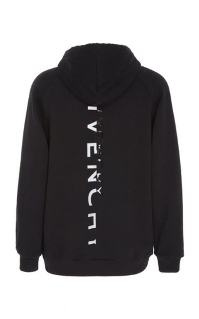 Shop Givenchy Cotton Logo Hoodie In Black