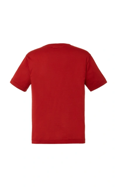 Shop Bottega Veneta Cotton-jersey Crewneck T-shirt In Red