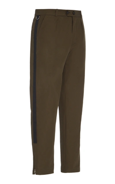 Shop Alexander Mcqueen Striped Cotton-twill Pants In Neutral