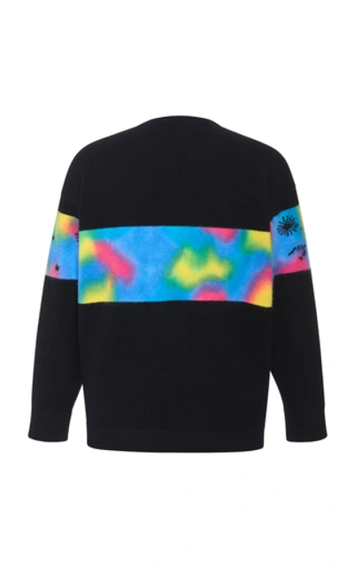 Shop The Elder Statesman Rambler Intarsia-knit Cashmere Sweater In Black