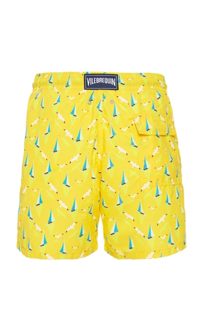 Shop Vilebrequin Moorea Printed Swim Shorts In Yellow