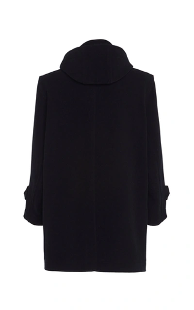 Shop Ami Alexandre Mattiussi Hooded Wool-blend Duffle Coat In Navy