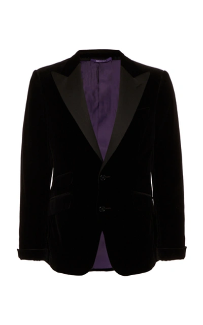 Shop Ralph Lauren Classic Velvet Blazer In Black