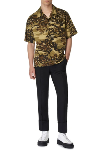 Shop Givenchy Camouflage Cotton Camp Shirt In Neutral
