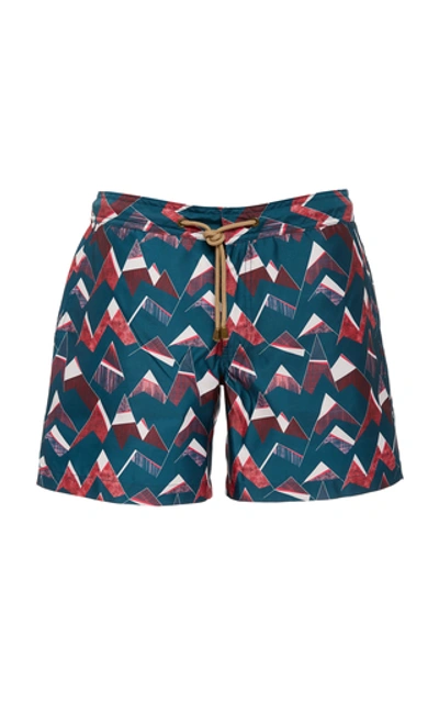 Shop Thorsun Peaks Printed Swim Shorts In Navy