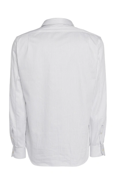 Shop Alexander Mcqueen Striped Cotton-poplin Shirt In White