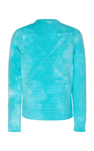 Shop Off-white Logo Cotton-blend Sweater In Blue