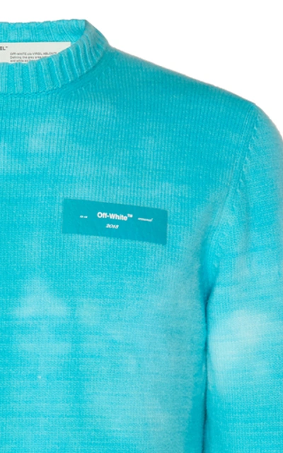 Shop Off-white Logo Cotton-blend Sweater In Blue
