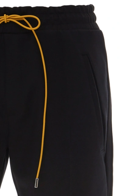 Shop Rhude Drawstring Jersey Straight-leg Pants In Black