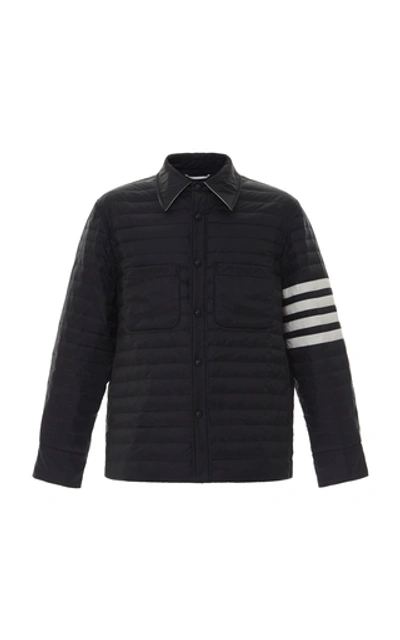 Shop Thom Browne Padded Four-stripe Nylon Down Jacket In Navy