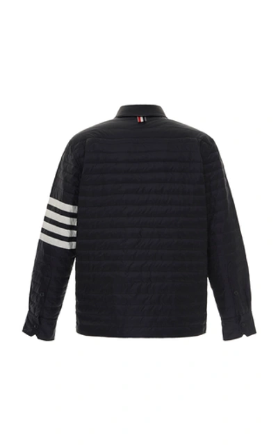 Shop Thom Browne Padded Four-stripe Nylon Down Jacket In Navy