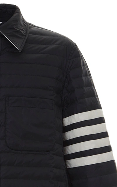 Shop Thom Browne Padded Four-stripe Nylon Down Jacket In Navy