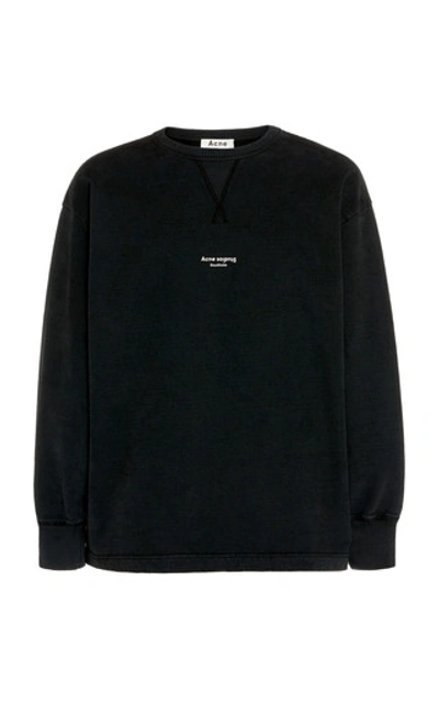 Shop Acne Studios Logo Cotton Sweatshirt In Black