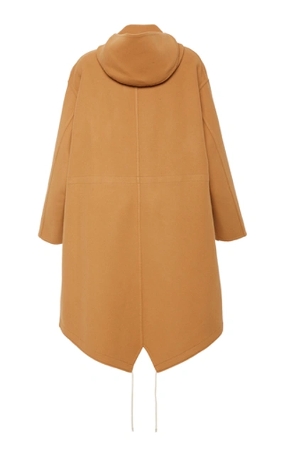 Shop Lanvin Hooded Wool And Cashmere-blend Coat In Neutral