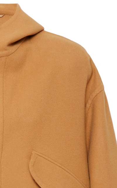 Shop Lanvin Hooded Wool And Cashmere-blend Coat In Neutral