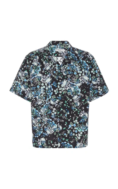 Shop Givenchy Floral-print Cotton Camp Shirt In Black