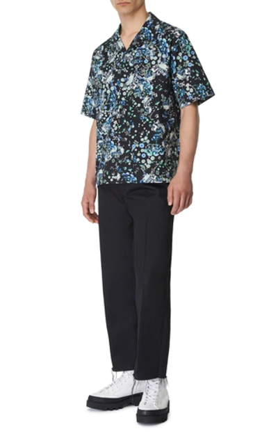 Shop Givenchy Floral-print Cotton Camp Shirt In Black