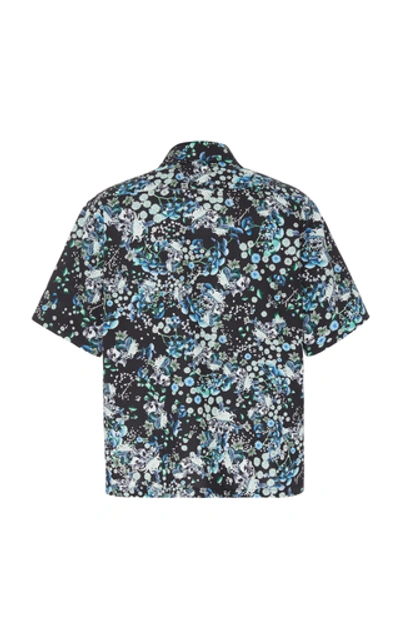 Shop Givenchy Floral-print Cotton Camp Shirt In Black