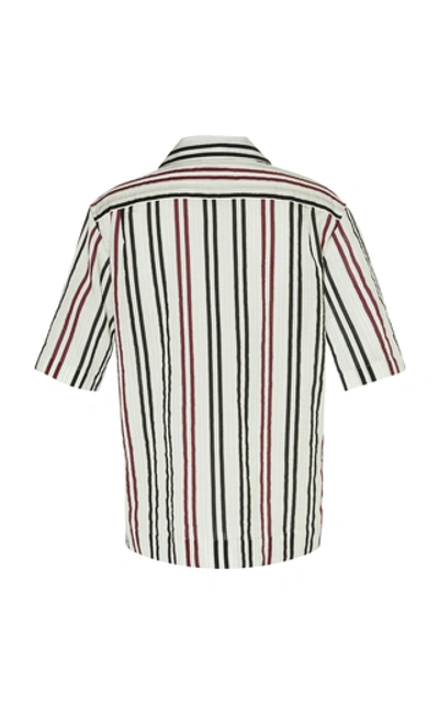 Shop Acne Studios Striped Cotton-blend Shirt