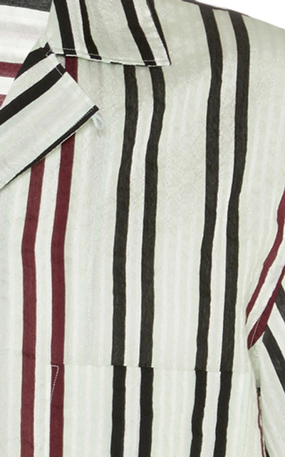 Shop Acne Studios Striped Cotton-blend Shirt