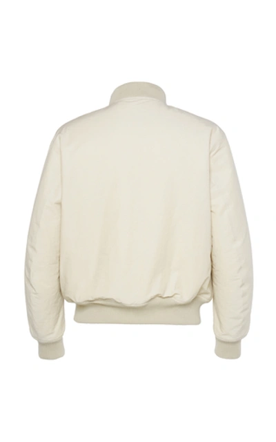 Shop Bottega Veneta Nylon Bomber Jacket In Neutral