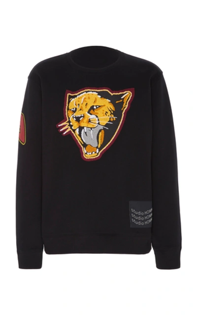 Shop Givenchy Tiger-patch Cotton Sweatshirt In Black