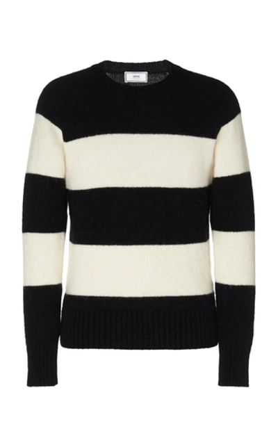 Shop Ami Alexandre Mattiussi Striped Alpaca-blend Sweater