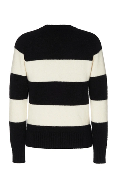 Shop Ami Alexandre Mattiussi Striped Alpaca-blend Sweater