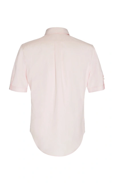 Shop Alexander Mcqueen Floral-embroidered Cotton-poplin Shirt In Pink
