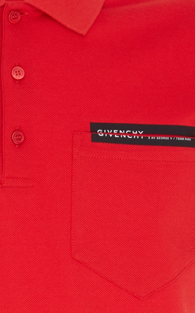 Shop Givenchy Split-logo Cotton Polo Shirt In Black