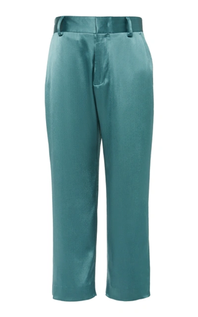 Shop Sies Marjan Alex Satin Cropped Pants In Green