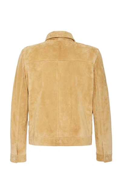 Shop Eidos Suede Flight Jacket In Neutral