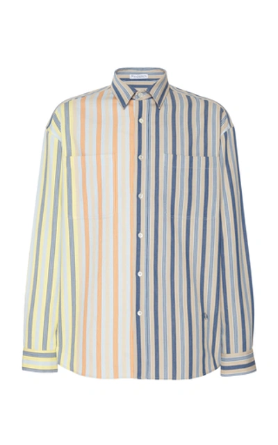 Shop Jw Anderson Striped Oversized Cotton Shirt