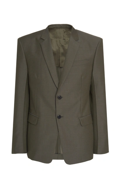 Shop Prada Wool Slim-leg Suit In Grey