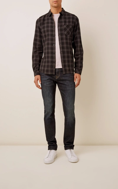 Shop Frame Checked Cotton-flannel Shirt In Black