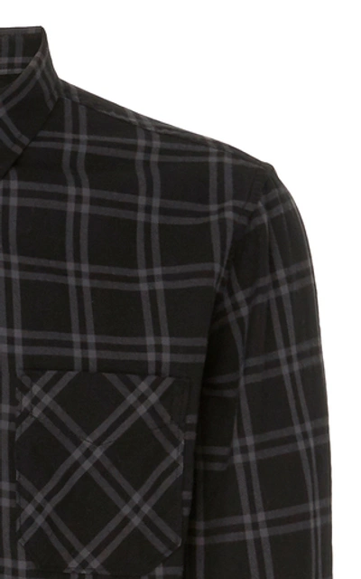 Shop Frame Checked Cotton-flannel Shirt In Black