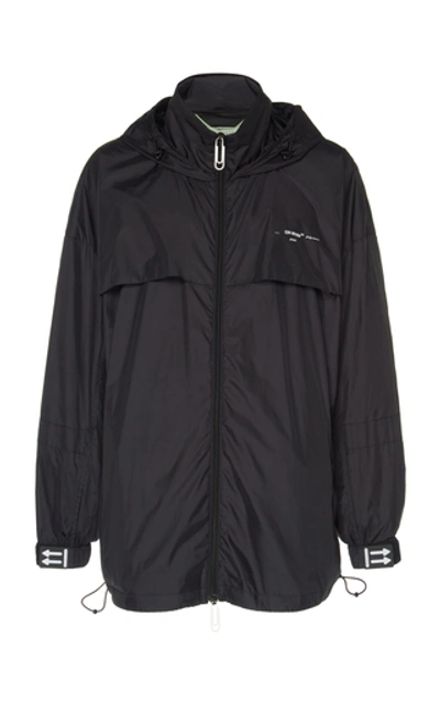 Shop Off-white Oversized Shell Windbreaker Jacket In Black