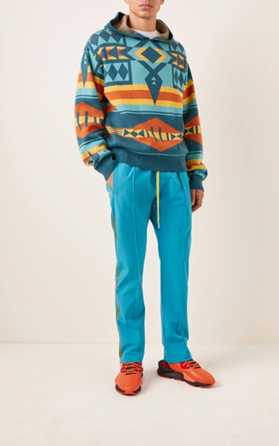 Shop Just Don Islanders Cashmere-blend Hooded Sweatshirt In Blue