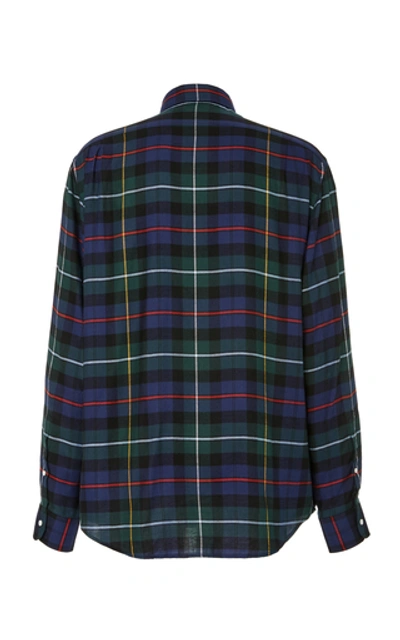 Shop Ralph Lauren Aston Plaid Cotton-poplin Shirt In Navy