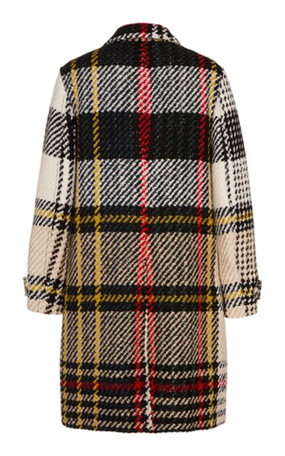 Shop Lanvin Checked Wool-blend Coat In Multi