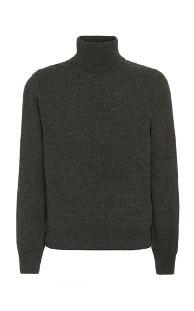 Shop Fioroni Wool And Cashmere Turtleneck Sweater In Grey