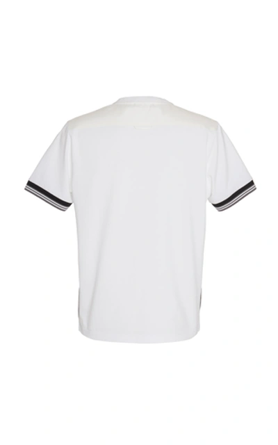 Shop Prada Cotton-pique T-shirt In White