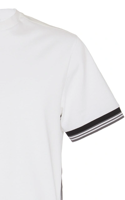 Shop Prada Cotton-pique T-shirt In White