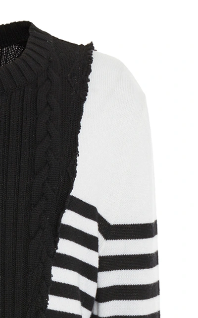Shop Balmain Deconstructed Wool Pullover Sweater In Black