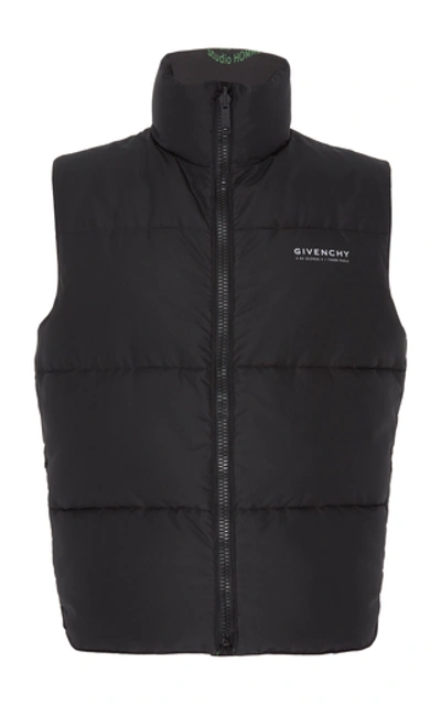 Shop Givenchy Reversible Logo Puffer Vest In Black